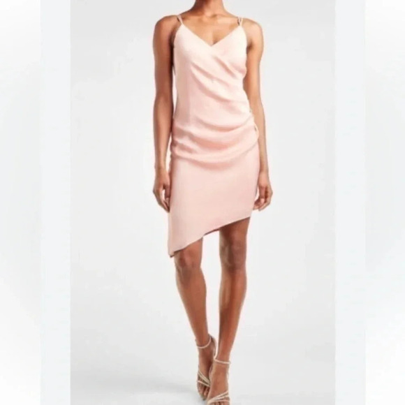 Express | Champagne Asymmetrical Formsl Cocktail Dress Size XS - Picture 1 of 3